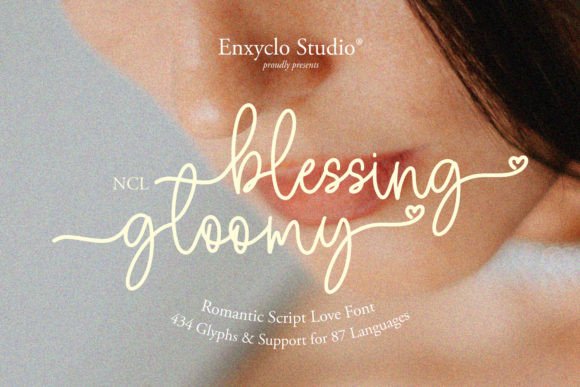 Blessing Gloomy: A Romantic Script Typeface for Web Design